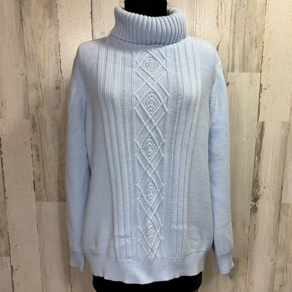 Karen‎ Scott Vintage Diamond Pattern Turtleneck Sweater